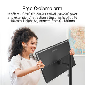 ASUS ZenScreen MB27ACF height-adjustable clamp with Z-axis for versatile mounting