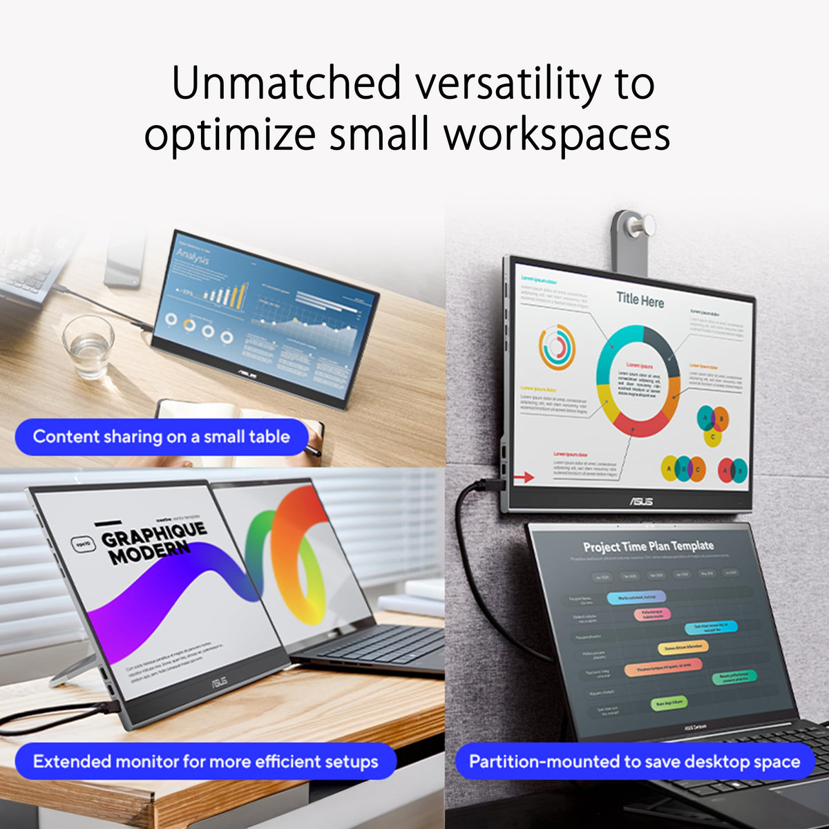 ASUS ZenScreen Mini HDMI and USB-C ports for flexible connections