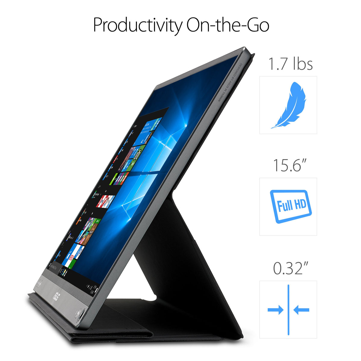 ASUS ZenScreen smart cover supports auto-rotation for portrait or landscape use