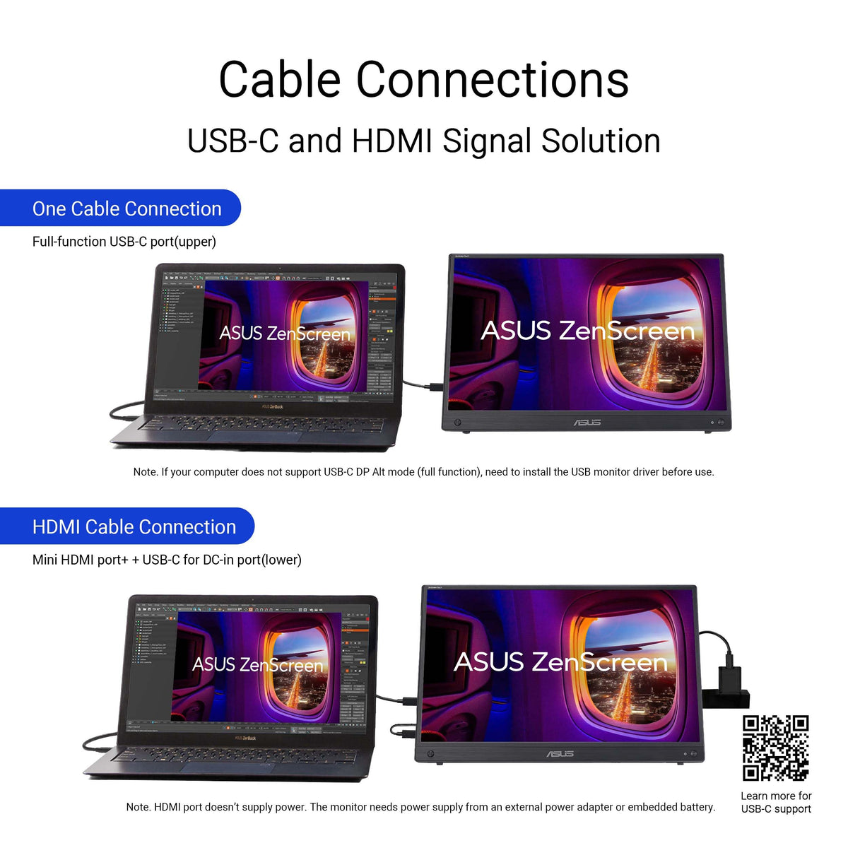 ASUS ZenScreen Touch integrated kickstand supports portrait and landscape