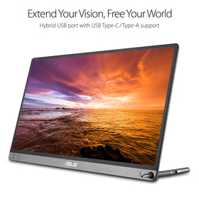 ASUS ZenScreen USB-C hybrid signal setup for easy laptop extension
