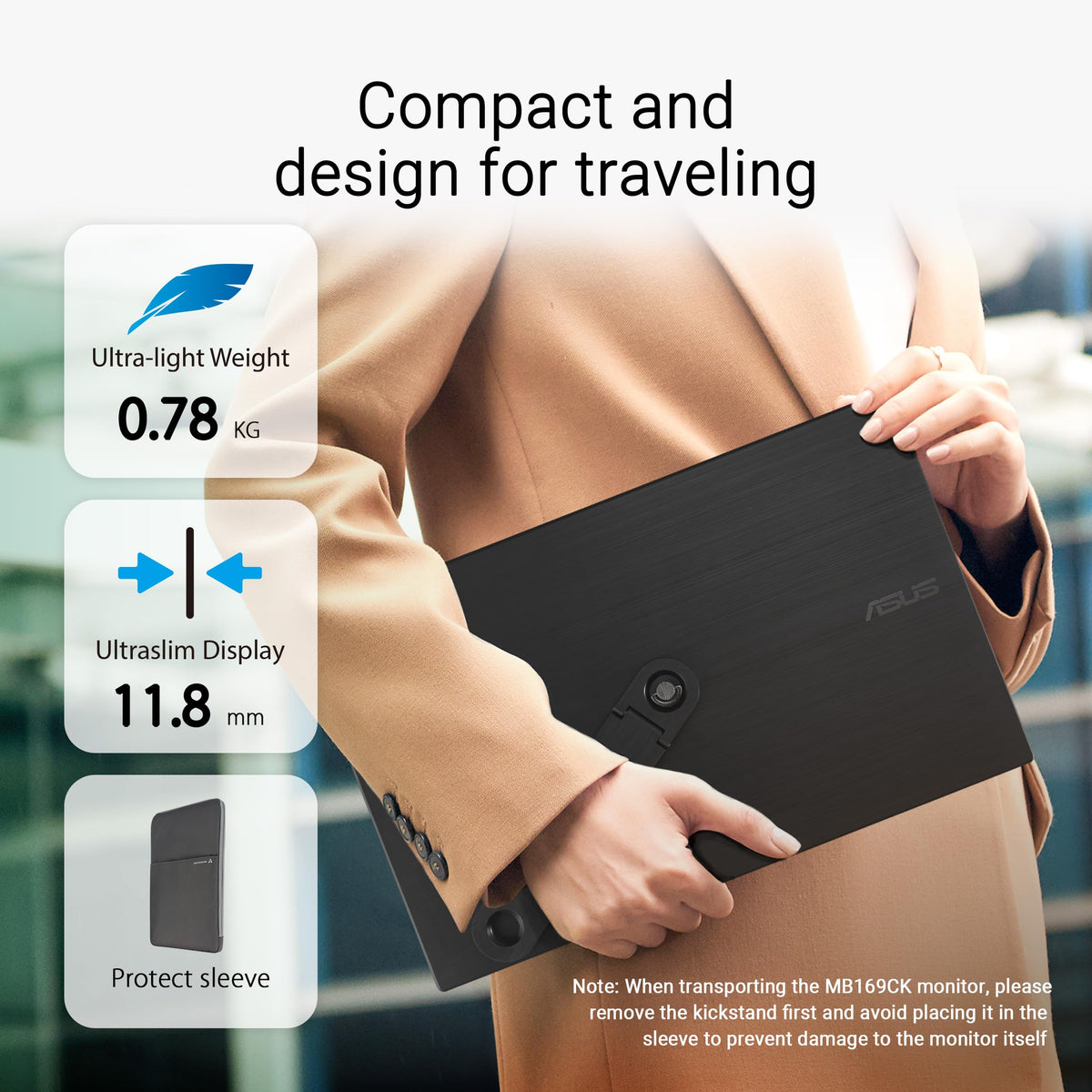 ASUS ZenScreen broad compatibility supports laptops, gaming, and client presentations