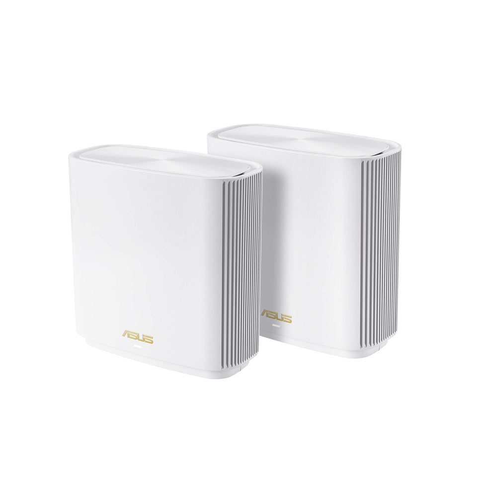 ASUS ZenWiFi AX6600 XT8 2-pack front view showing wide coverage potential