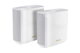 ASUS ZenWiFi ET9 2PK front view demonstrates wide mesh coverage for large homes.