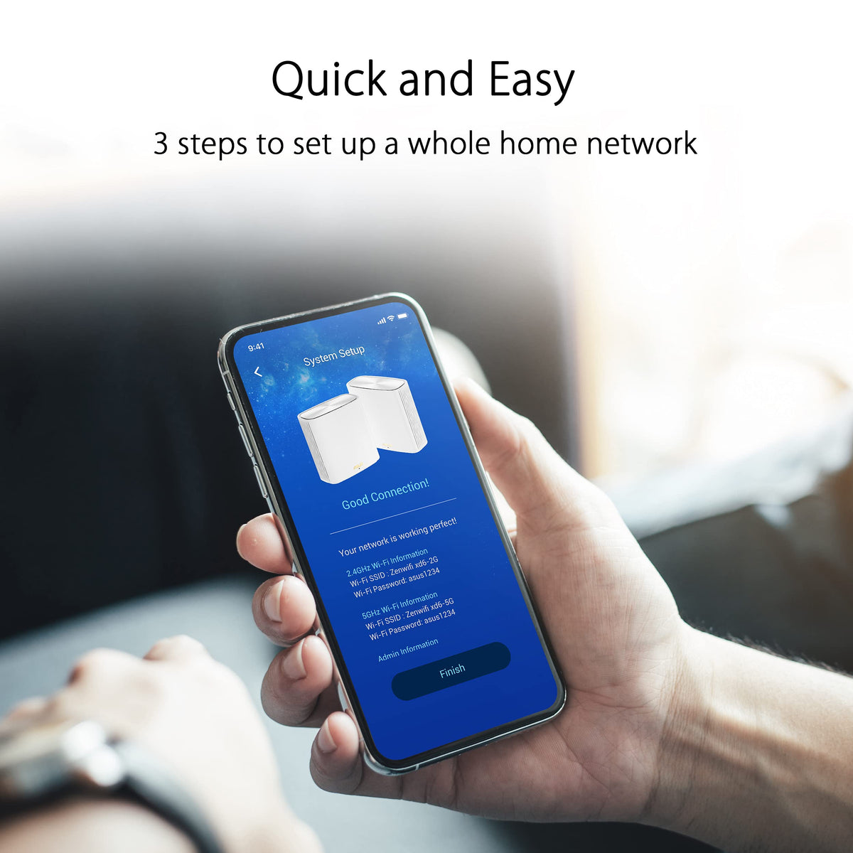 ASUS ZenWiFi XD6 coverage map highlights full-home reach.