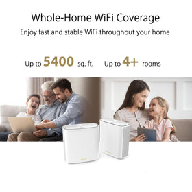 ASUS ZenWiFi XD6 main router delivering high-speed mesh for streaming.