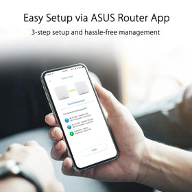 ASUS ZenWiFi XT9 coverage map highlighting wide mesh reach