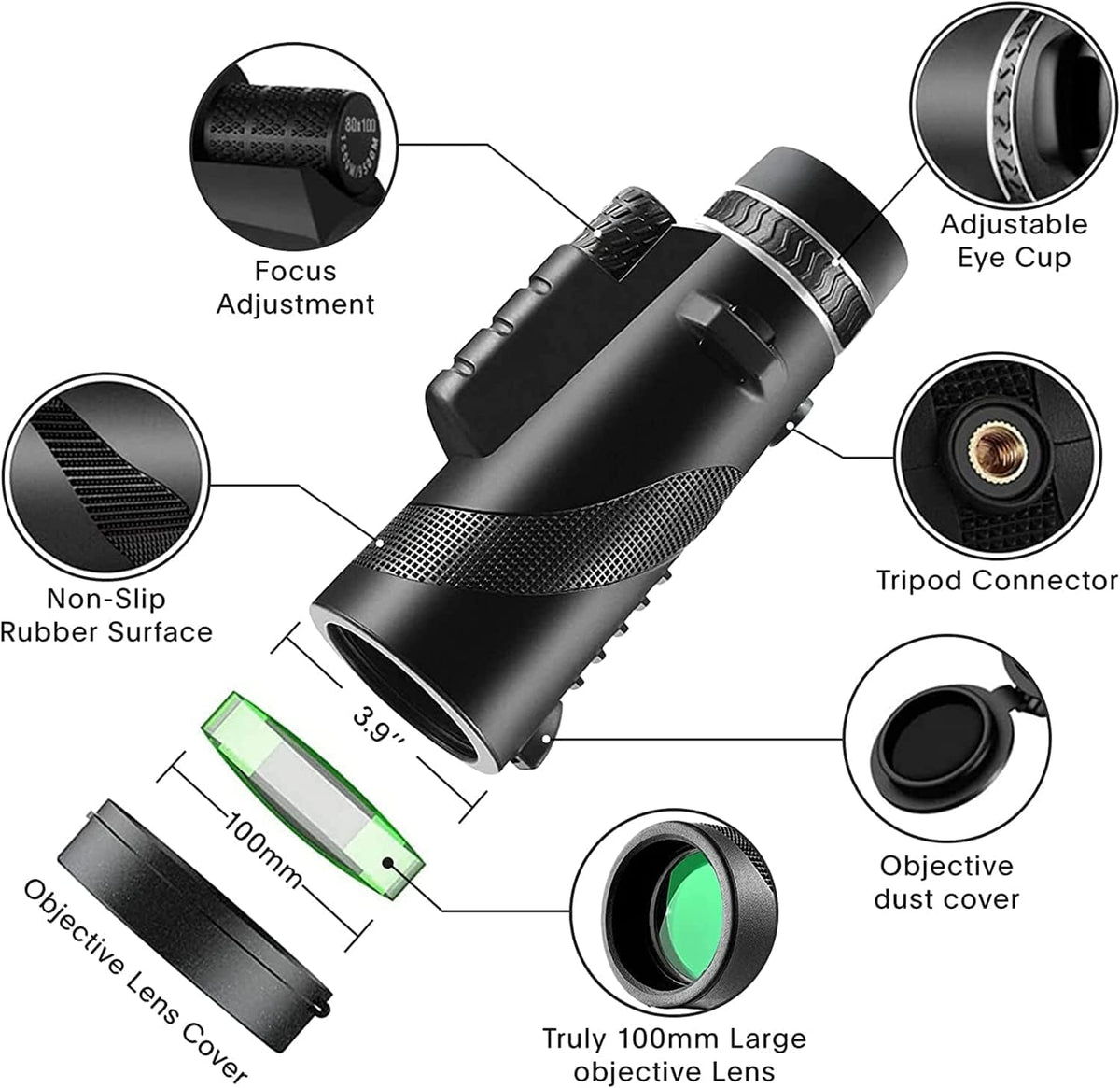 ASxmhGo monocular with BAK-4 optics delivers bright, color-rich scenes with reduced glare.