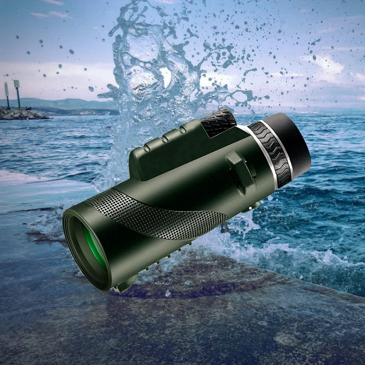 ASxmhGo monocular with tripod and accessories for adventures.