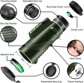 ASxmhGo monocular HD optics Bak-4 prism deliver bright, color-rich views.