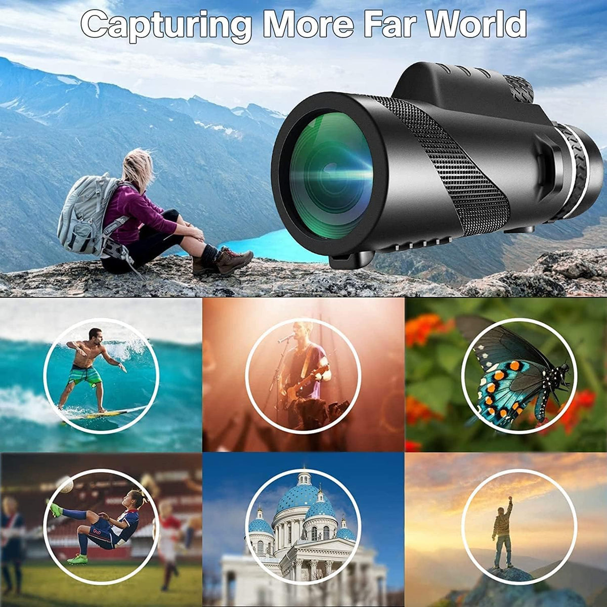 ASxmhGo monocular includes retractable tripod for stable viewing and long sessions.