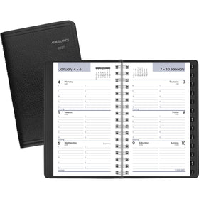 AT-A-GLANCE personal information and tabbed telephone pages aid quick contact notes.
