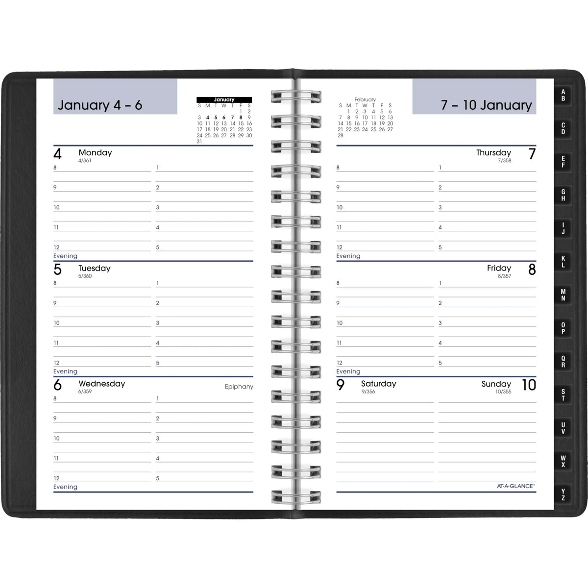 AT-A-GLANCE three-year calendar and reference pages simplify future planning.