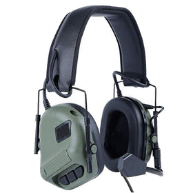 ATAIRSOFT headset front view showing OD green finish and tactical styling for authentic look