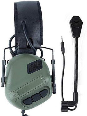 ATAIRSOFT headset side profile with boom mic highlighting clear voice placement for comms