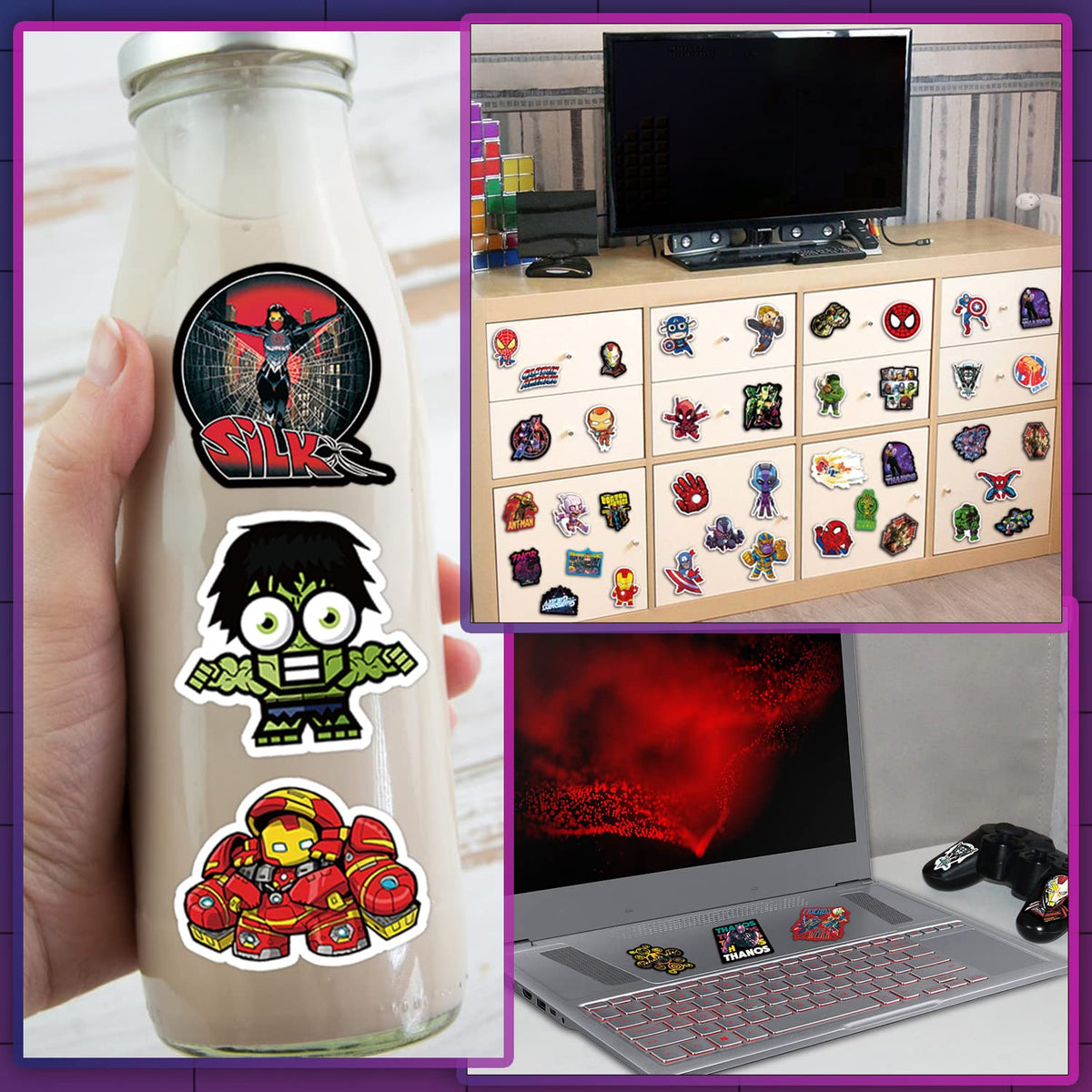 Ataqus Avengers waterproof stickers, 2-4 inch designs for outdoor use