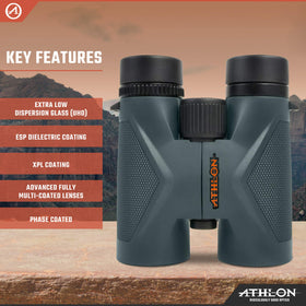 Athlon Optics Midas UHD Bak-4 prisms for brighter, detailed imagery.