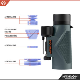 Athlon Optics Midas UHD ED glass close-up for sharp, color-accurate images.
