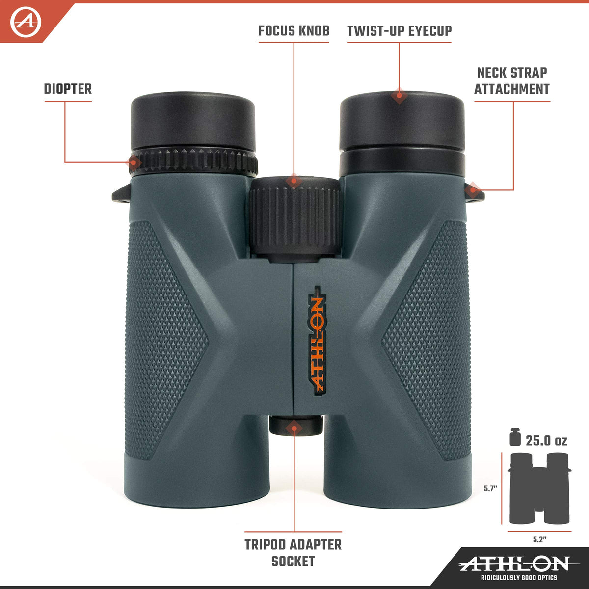 Athlon Optics Midas UHD wide field of view for rapid scanning.