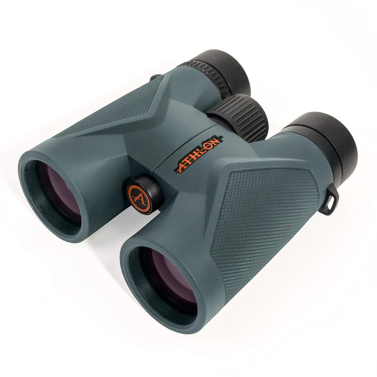 Athlon Optics 8x42 Midas UHD binoculars front view for outdoor viewing.