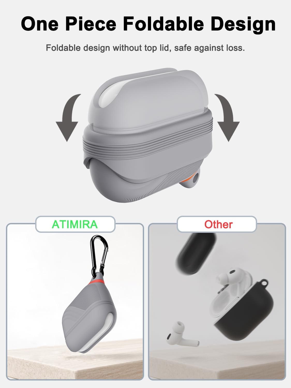 ATIMIRA detailed view of the waterproof charging port lid for dust protection