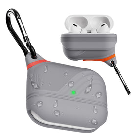 ATIMIRA grey case front view showing precise AirPods Pro 3 fit and protection