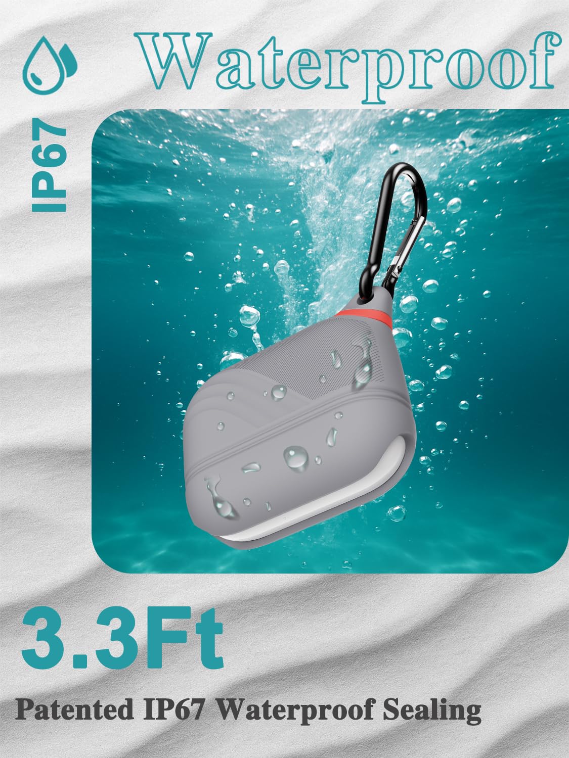 ATIMIRA case with metal carabiner clipped to bag for convenient carrying