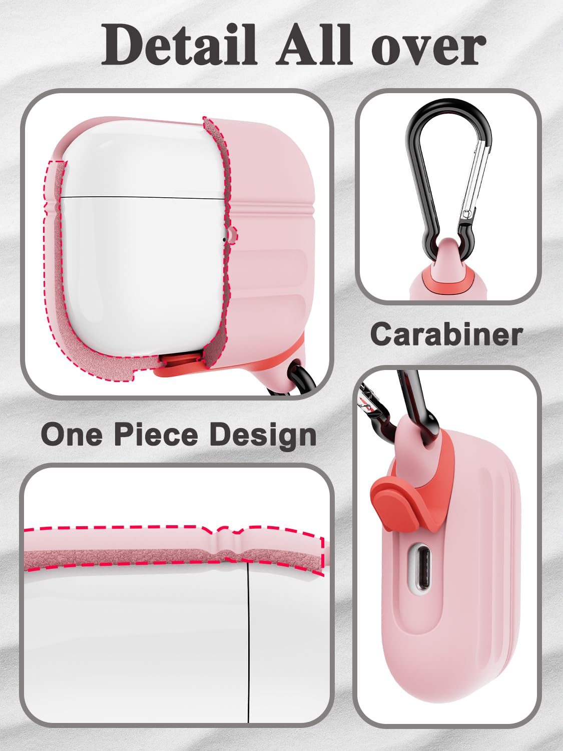 ATIMIRA case beside AirPods Pro 3 to show precise fit and slim profile
