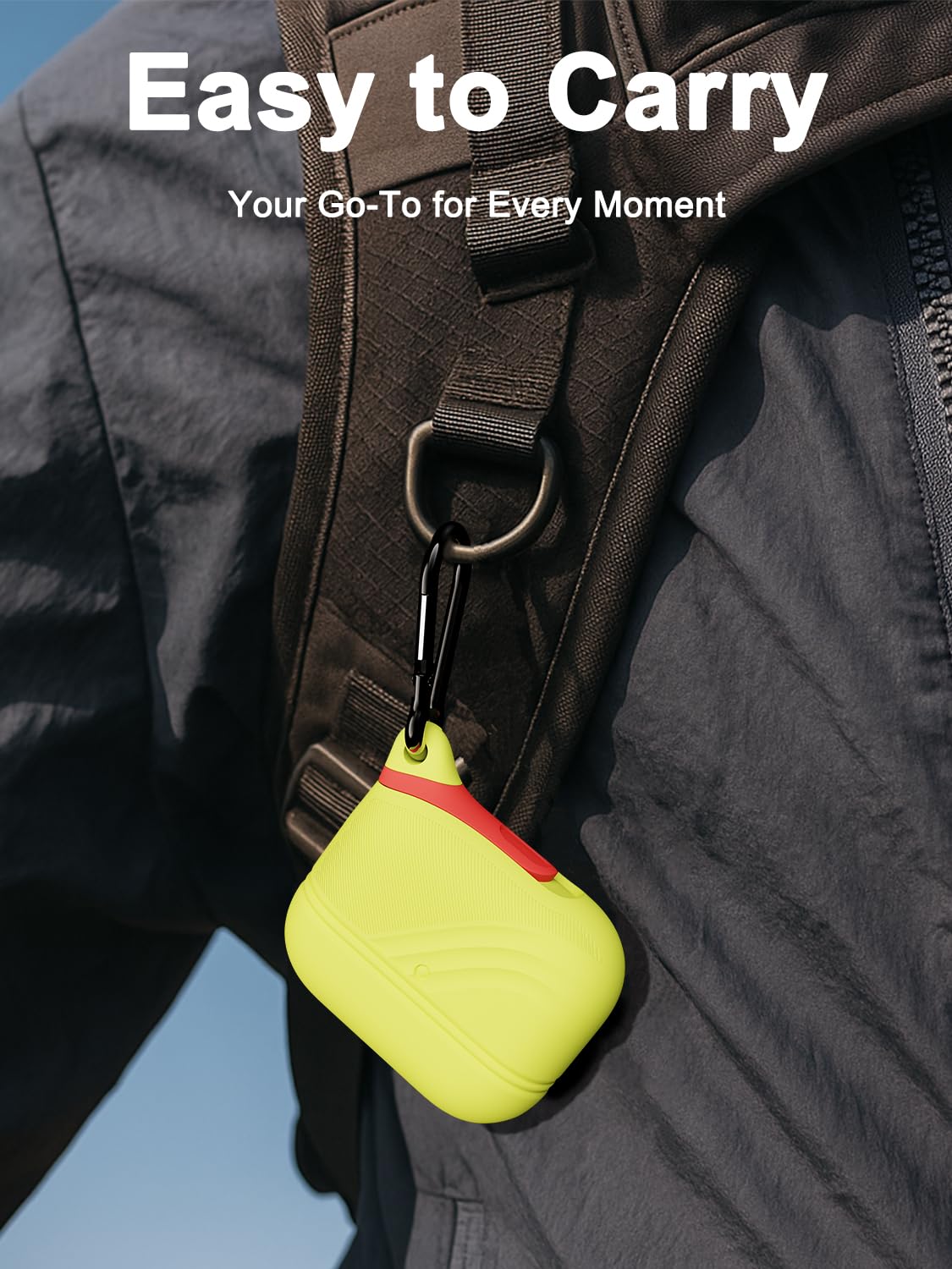 ATIMIRA next to smartphone showing slim scale and pocket-friendly protection