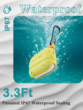 ATIMIRA beside coin showing compact scale for pocketable convenience benefit
