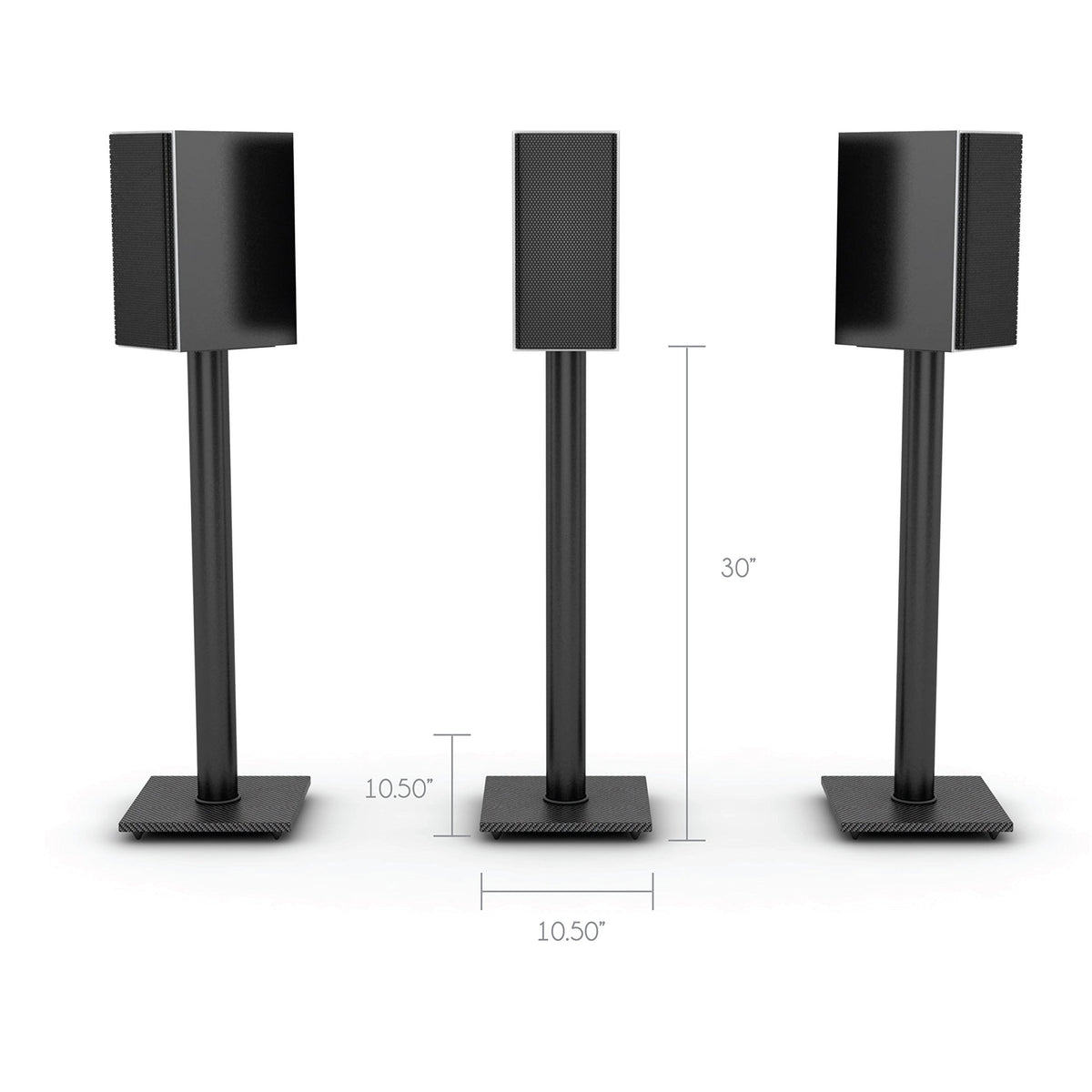 Atlantic bookshelf speaker stand in steel construction supporting up to 20 lbs