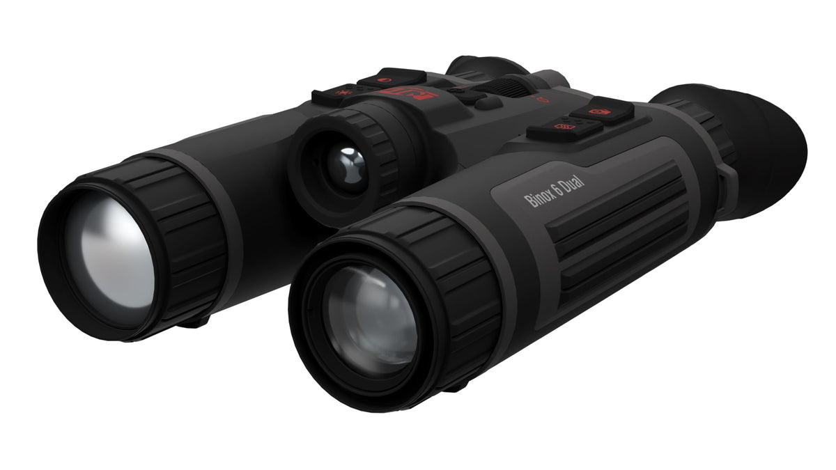 ATN Binox 6 Dual thermal view highlighting heat signatures through brush