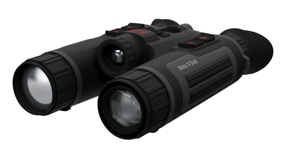 ATN Binox 6 Dual thermal view highlighting heat signatures through brush