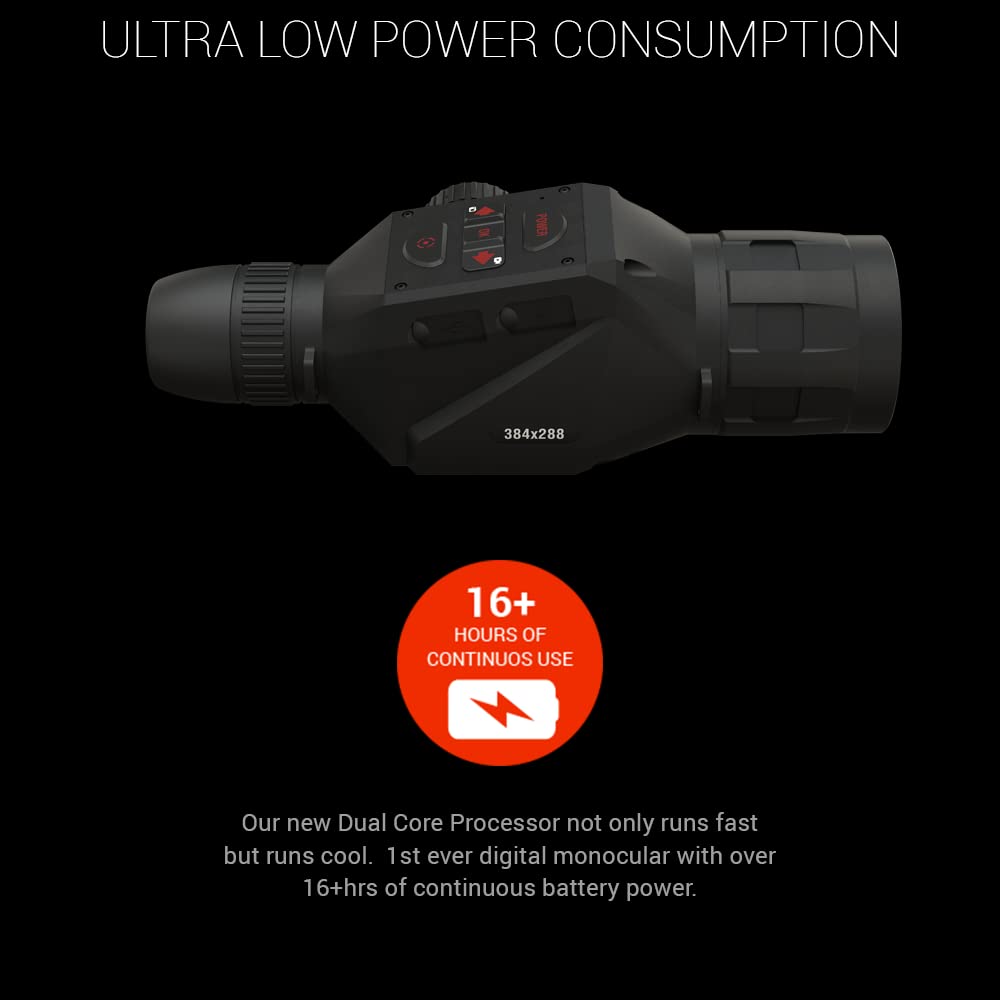 ATN OTS 4T 640 thermal monocular battery life indicator for extended sessions