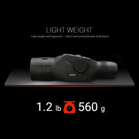 ATN OTS 4T 640 thermal monocular in use, assessing terrain at night