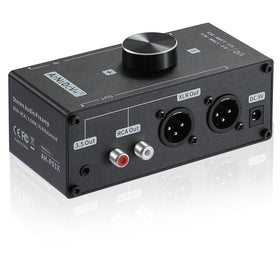 AtNeDcVh rear connectors with XLR RCA and 3.5mm outputs, flexible routing