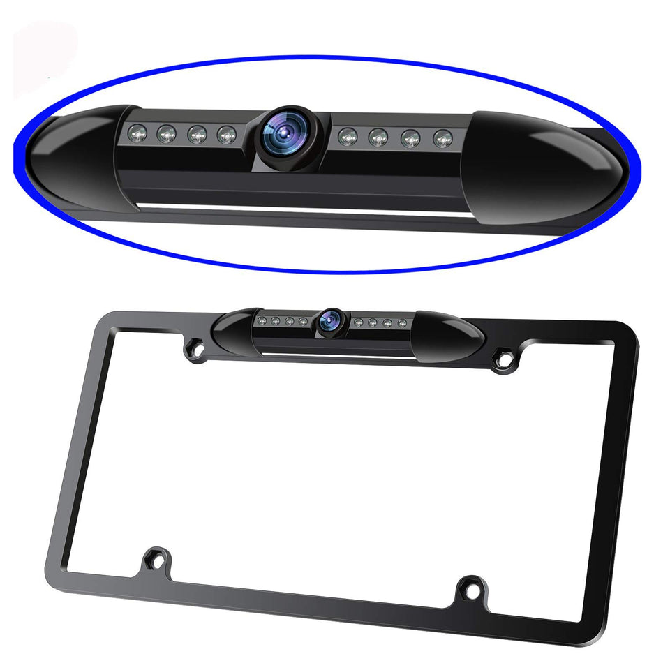 ATOKIT front view license plate frame camera showing sleek fit and wide coverage