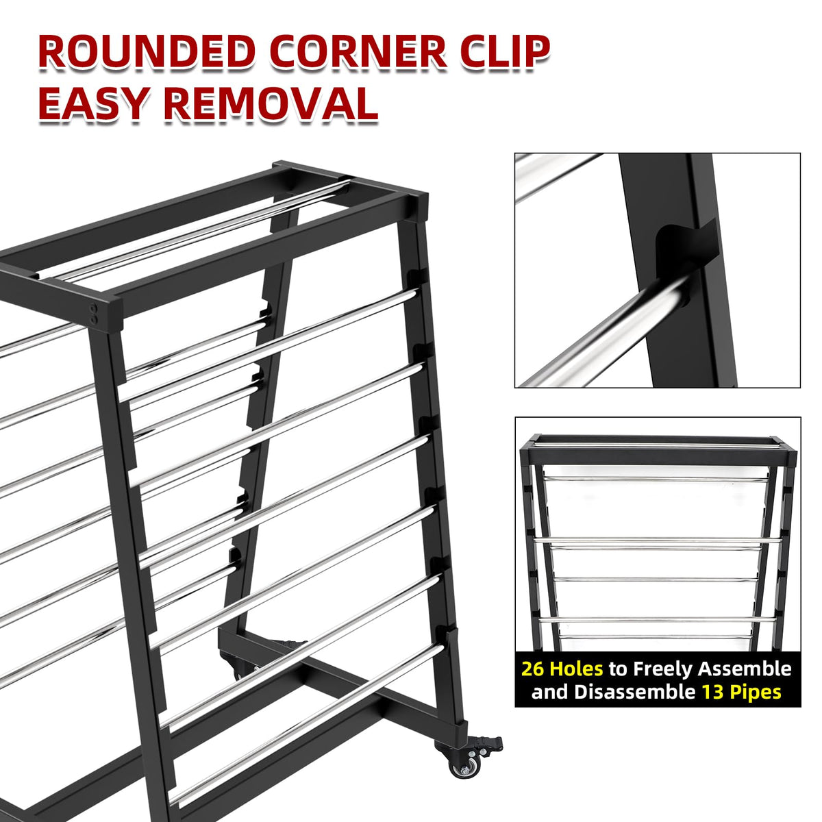 ATOLS 400lb-capacity rack keeps large spools secure and accessible.