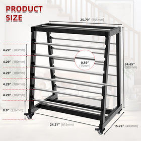 ATOLS locking wheels ensure mobile, stable placement during use.