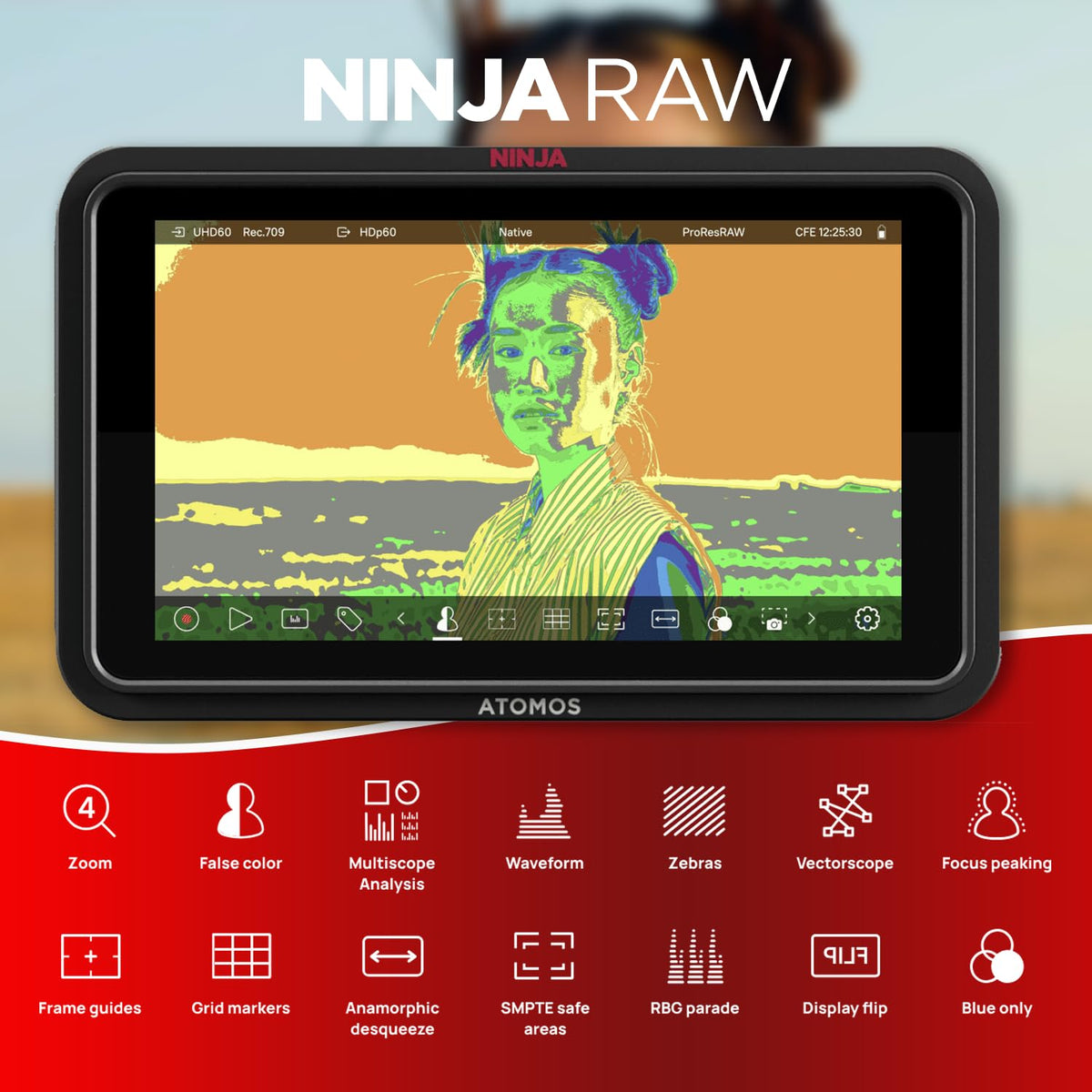 Atomos Ninja RAW onion skin overlay helps frame comparison