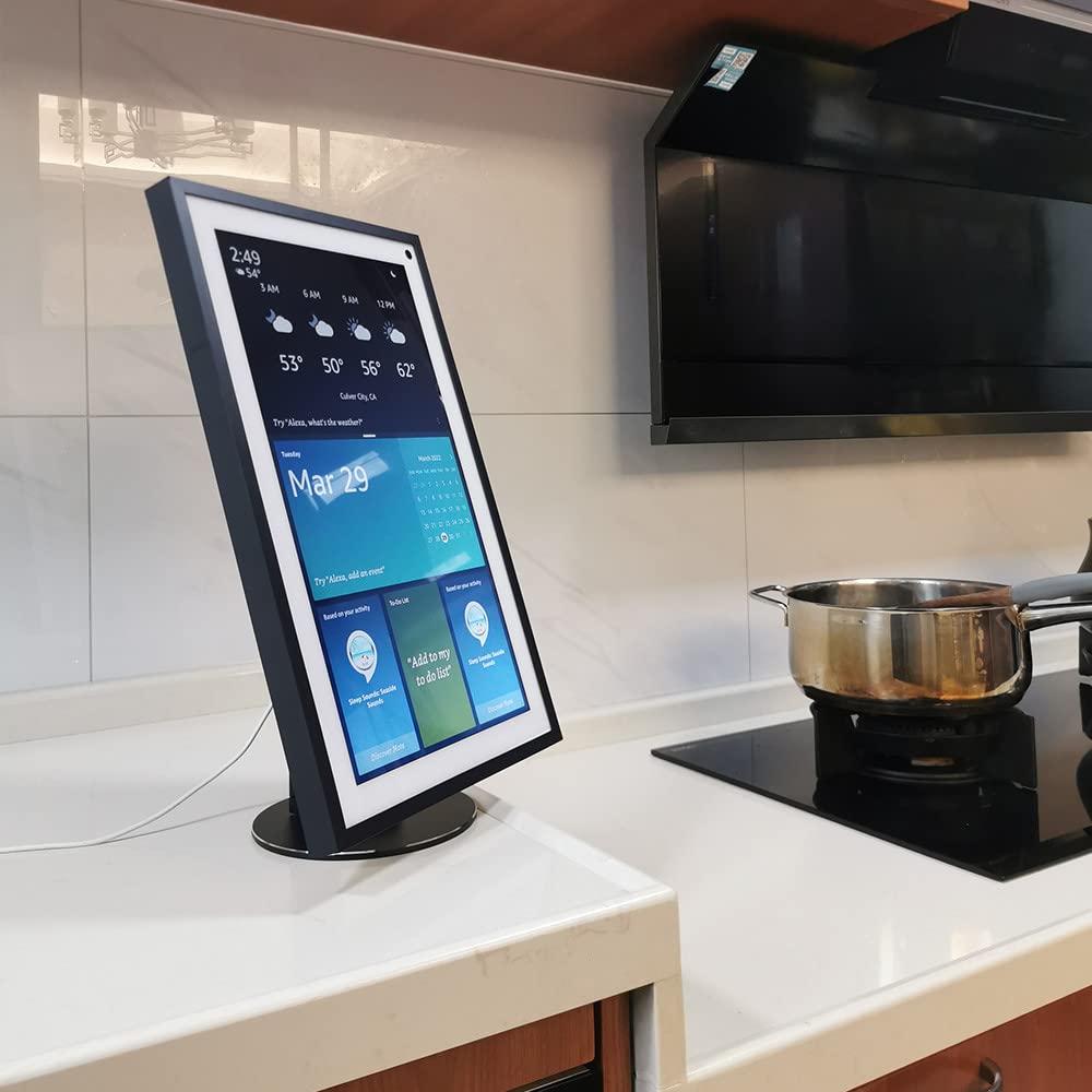 ATOPHK Echo Show 15 on kitchen counter enabling hands free recipe access