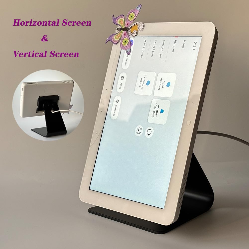 Tool-free installation of ATOPHK stand on desk or shelf for Echo Hub.
