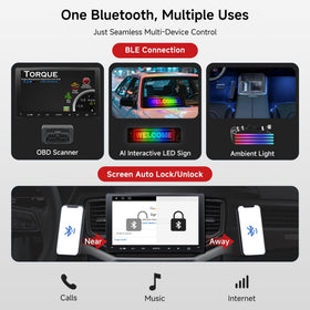 ATOTO A5L BLE connectivity to manage OBD2 and ambient lighting.