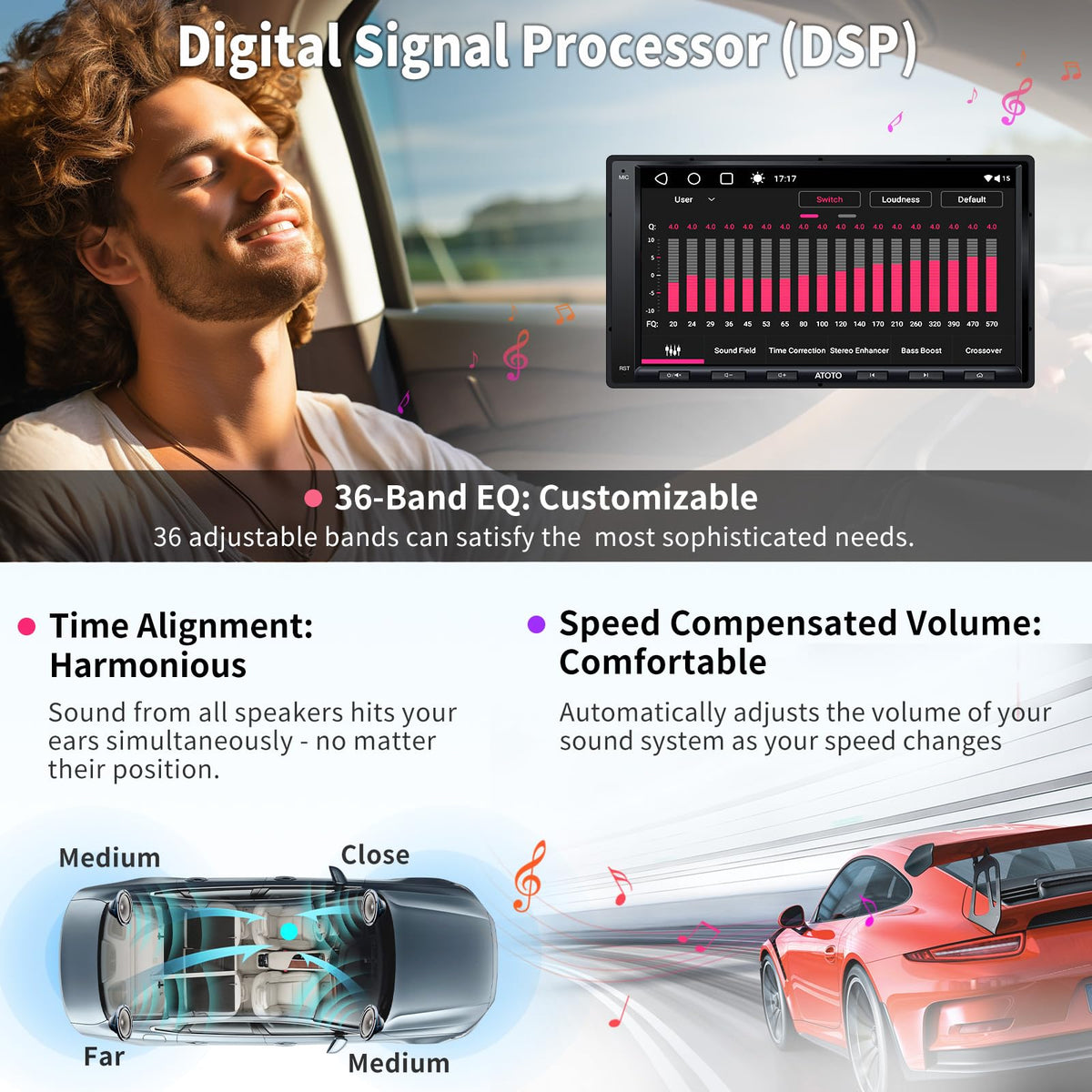 ATOTO A6PF live rear-view camera feed for safer parking