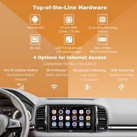 ATOTO S8 shows 4G LTE connectivity for internet on the go