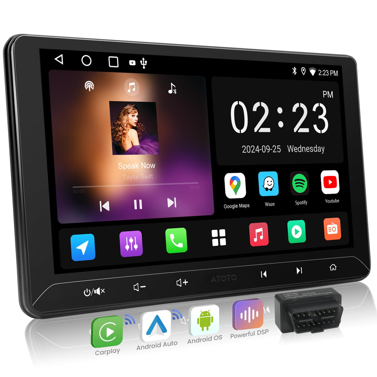 ATOTOEXCEL A5L 10.1-inch display for clear navigation and responsive touch control