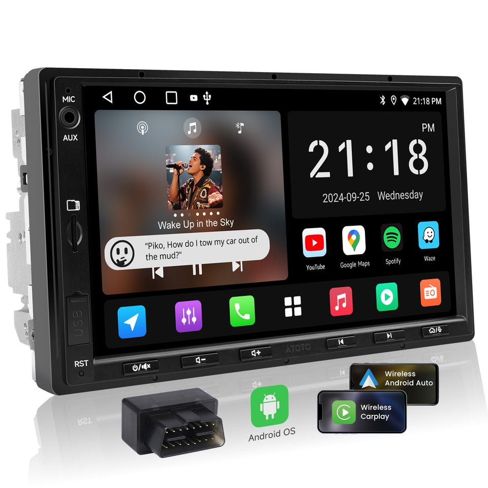 ATOTOEXCEL A5L 7-inch touchscreen for intuitive on-dash control and navigation.