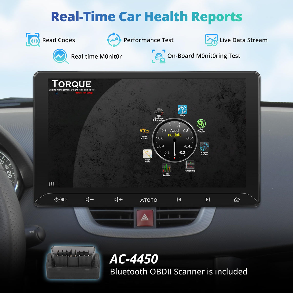 ATOTOEXCEL A5L OBD2 Scanner integration with Torque for diagnostics