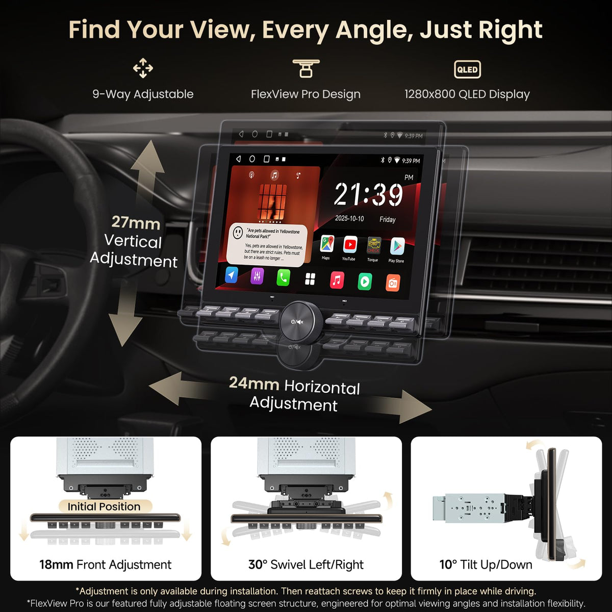 ATOTOOUT conversion kit enables clean single-to-double DIN installation in dashboards