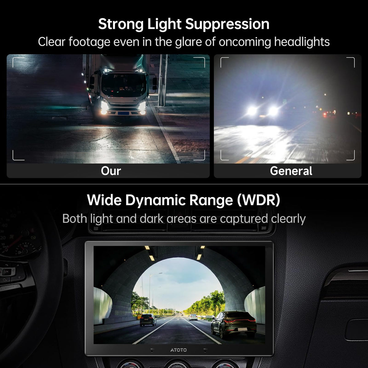 ATOTOZONE night vision sample frame showing improved low-light visibility